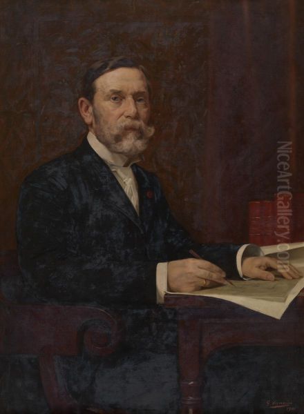 The Architect Leonard Blomme Oil Painting by Gustaaf Vanaise