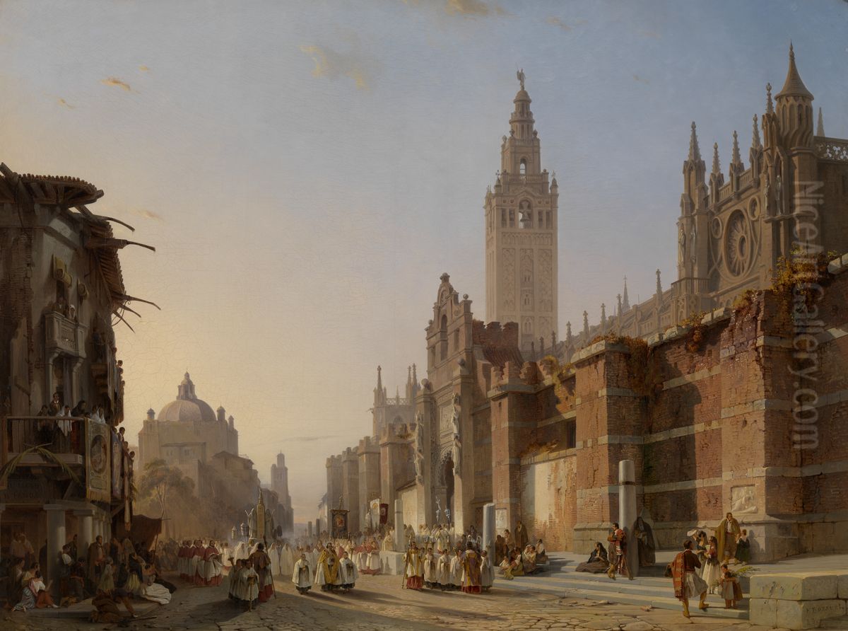 The Cathedral of Seville Oil Painting by Francois Bossuet