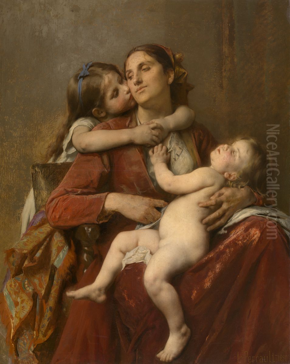 Mother's Happiness Oil Painting by Leon Bazille Perrault