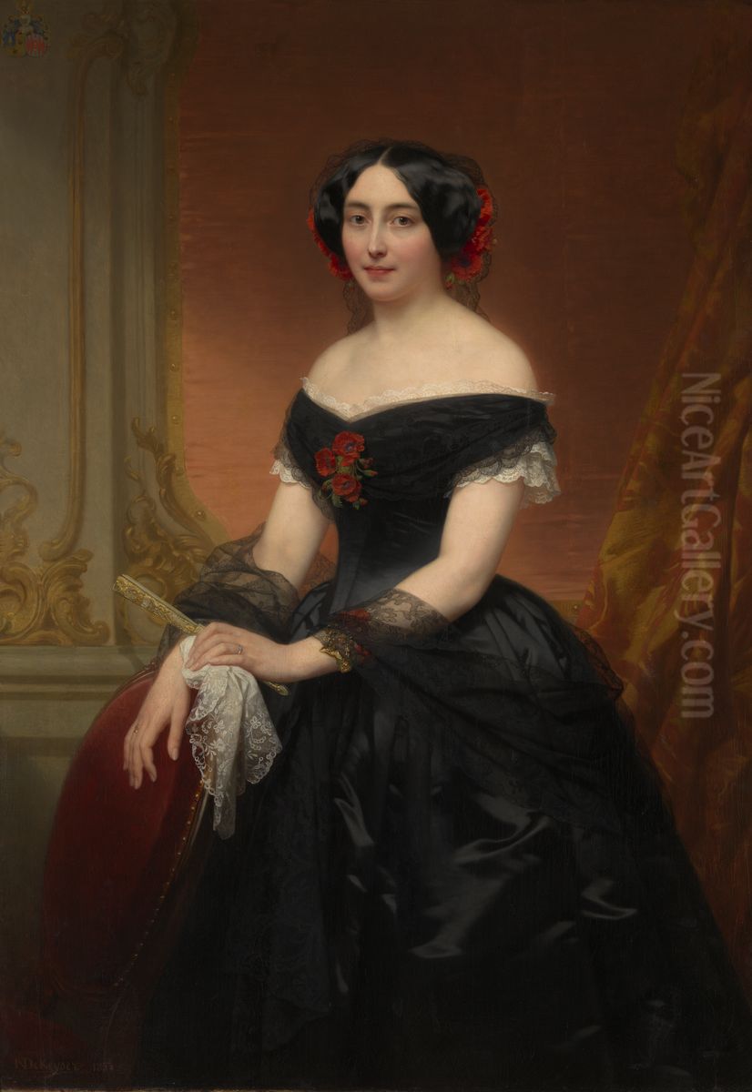 Mevrouw Mols-de Brialmont Oil Painting by Nicaise de Keyser