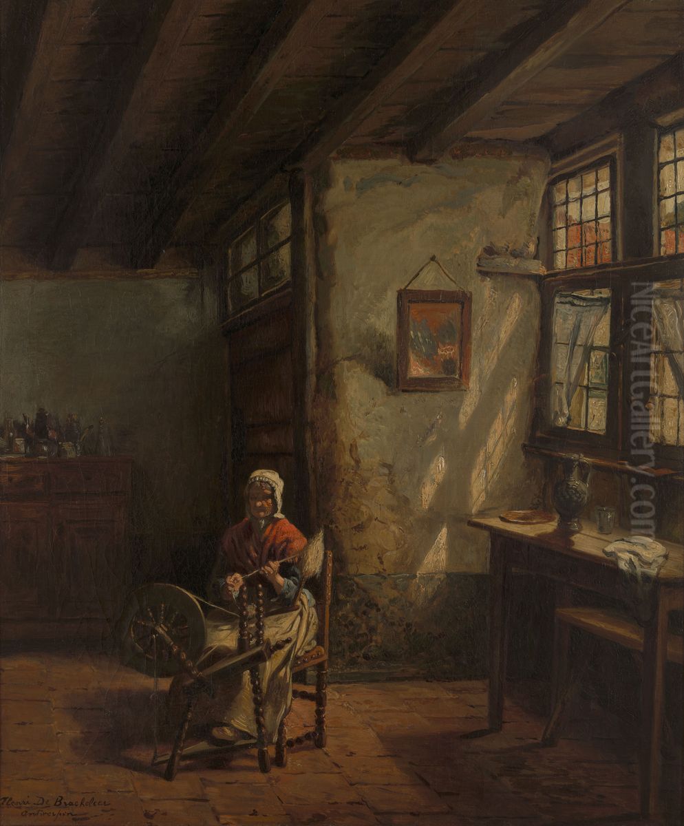 De spinster Oil Painting by Henri de Braekeleer