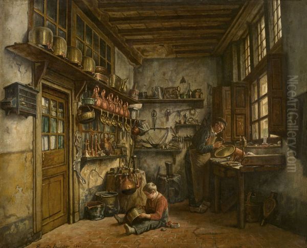 The tinker Oil Painting by Henri de Braekeleer