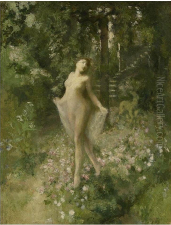 Bath of roses Oil Painting by Jan Stobbaerts