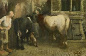 Bij de slachterij