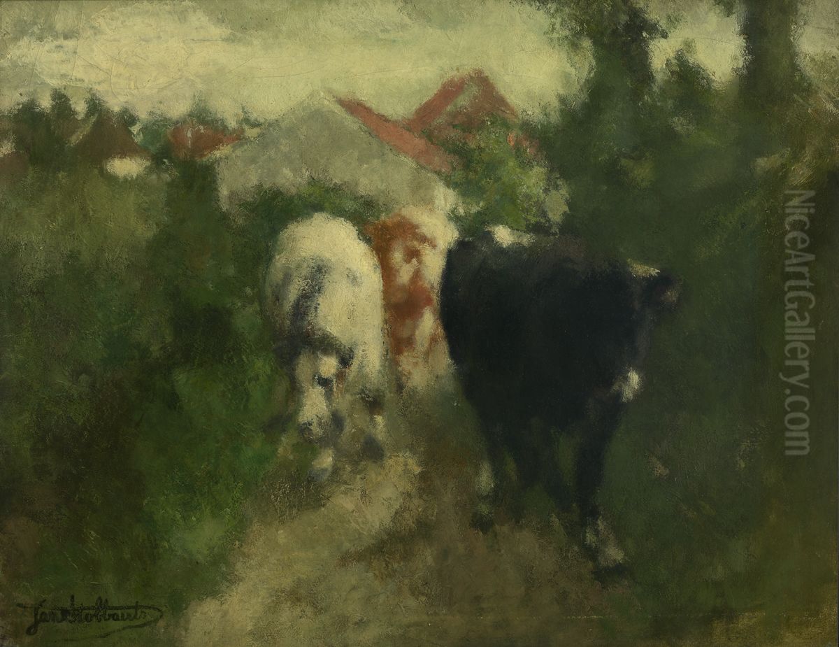 Holle weg Oil Painting by Jan Stobbaerts