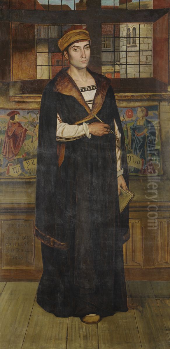 The Painter Quinten Massijs Oil Painting by Jan August Hendrik Leys