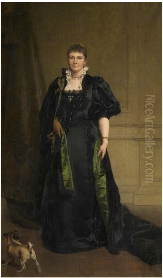Portrait of Mrs. Karel Ooms-van Eersel Oil Painting by Karel Ooms