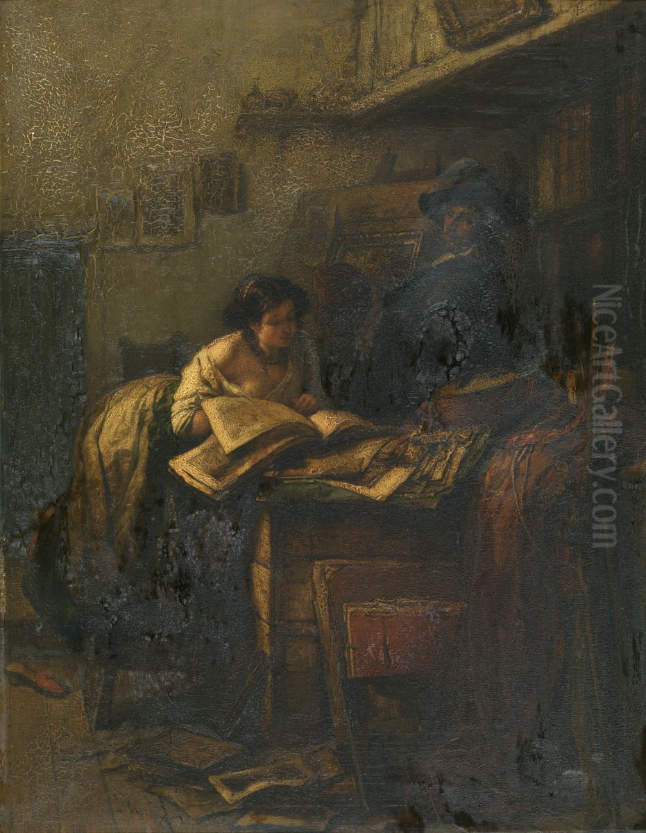 Atelier Oil Painting by Jan August Hendrik Leys Atelier Oil Painting by Jan August Hendrik Leys