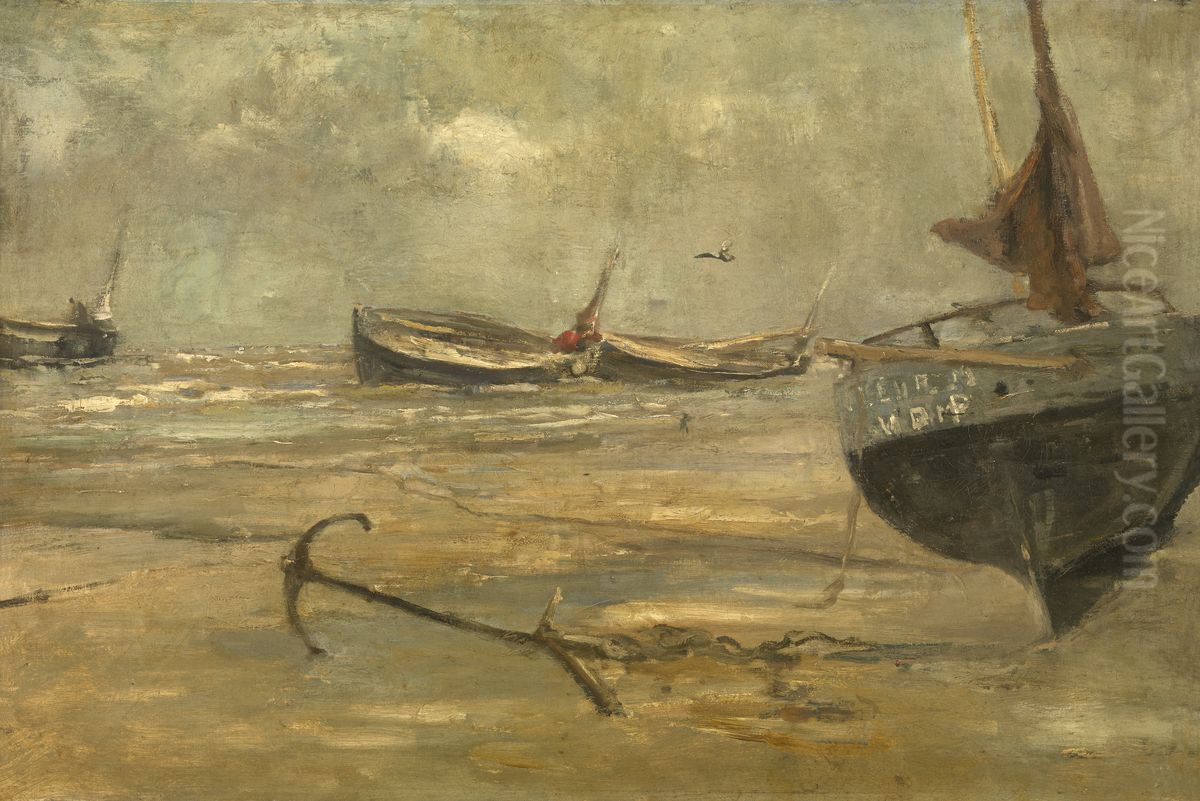 Na de visvangst Oil Painting by Louis Artan
