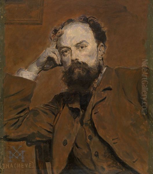 De beeldhouwer Paul De Vigne Oil Painting by Xavier Mellery