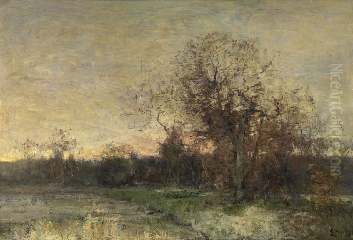 The Pond in Ixelles Oil Painting by Guillaume Vogels