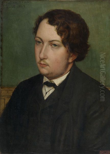 Julien Leys, zoon van de kunstenaar Oil Painting by Jan August Hendrik Leys