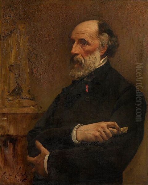 Portrait of the sculptor Jacques De Braekeleer Oil Painting by Charles Verlat