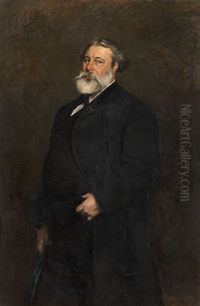 The Painter Henri Francois Schaefels Oil Painting by Eugene Joors