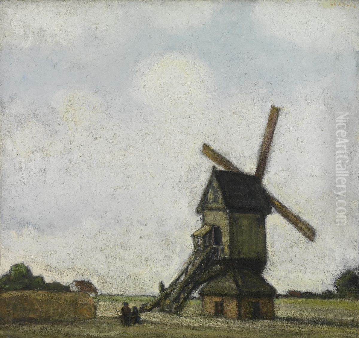 Molen in de Kempen Oil Painting by Jakob Smits