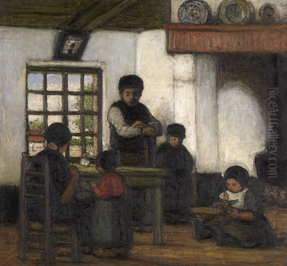 Interior in the Kempen Oil Painting by Jakob Smits