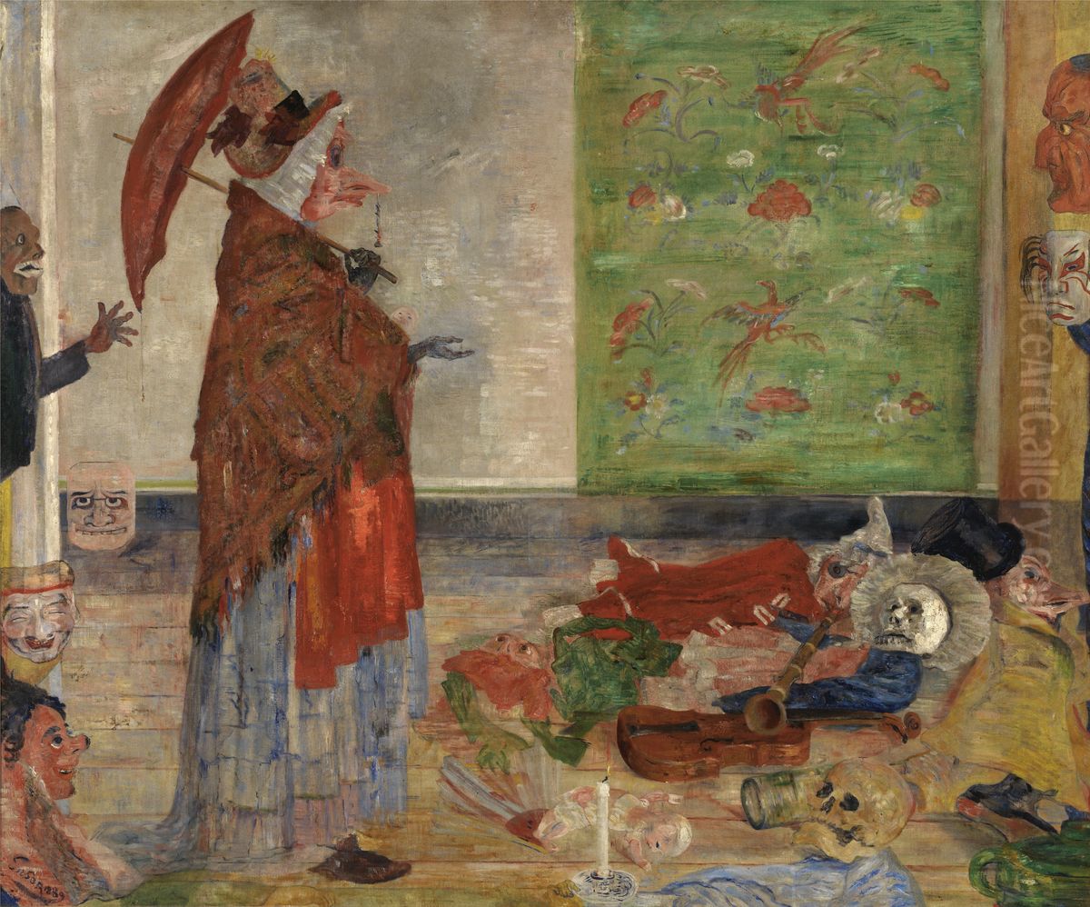 Verbazing van het masker Wouse Oil Painting by James Ensor