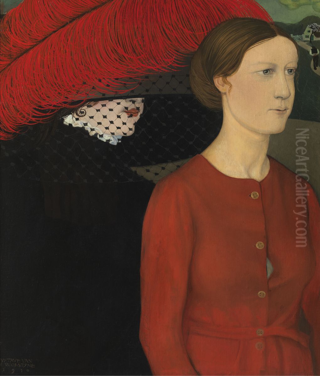 De twee lentes Oil Painting by Gustave Van De Woestijne