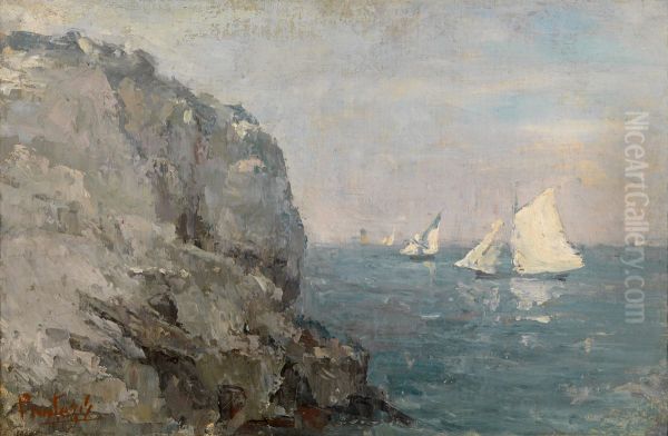 De rotsmuur Oil Painting by Pericles Pantazis