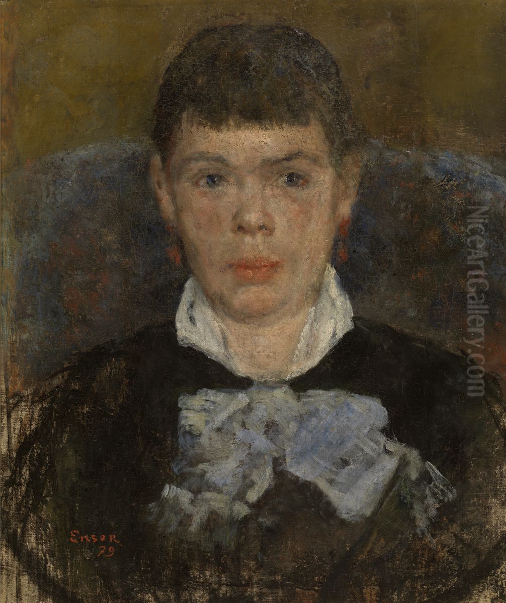 Girl with upturned Nose Oil Painting by James Ensor