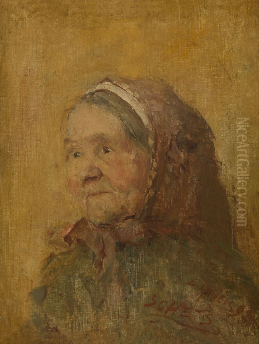 Oude vrouw Oil Painting by Evert Larock