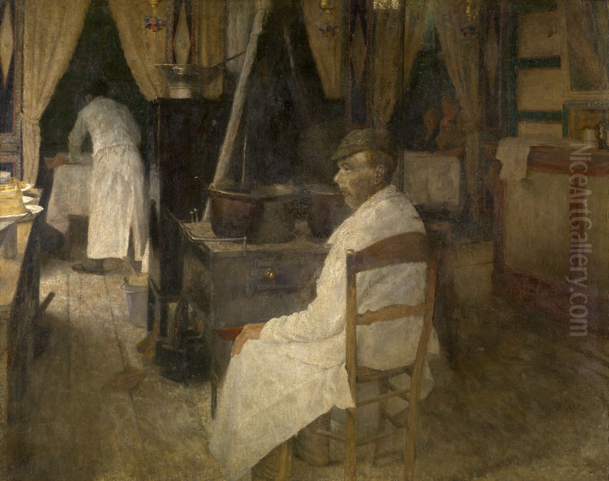 At the Waffle House Oil Painting by Charles Mertens