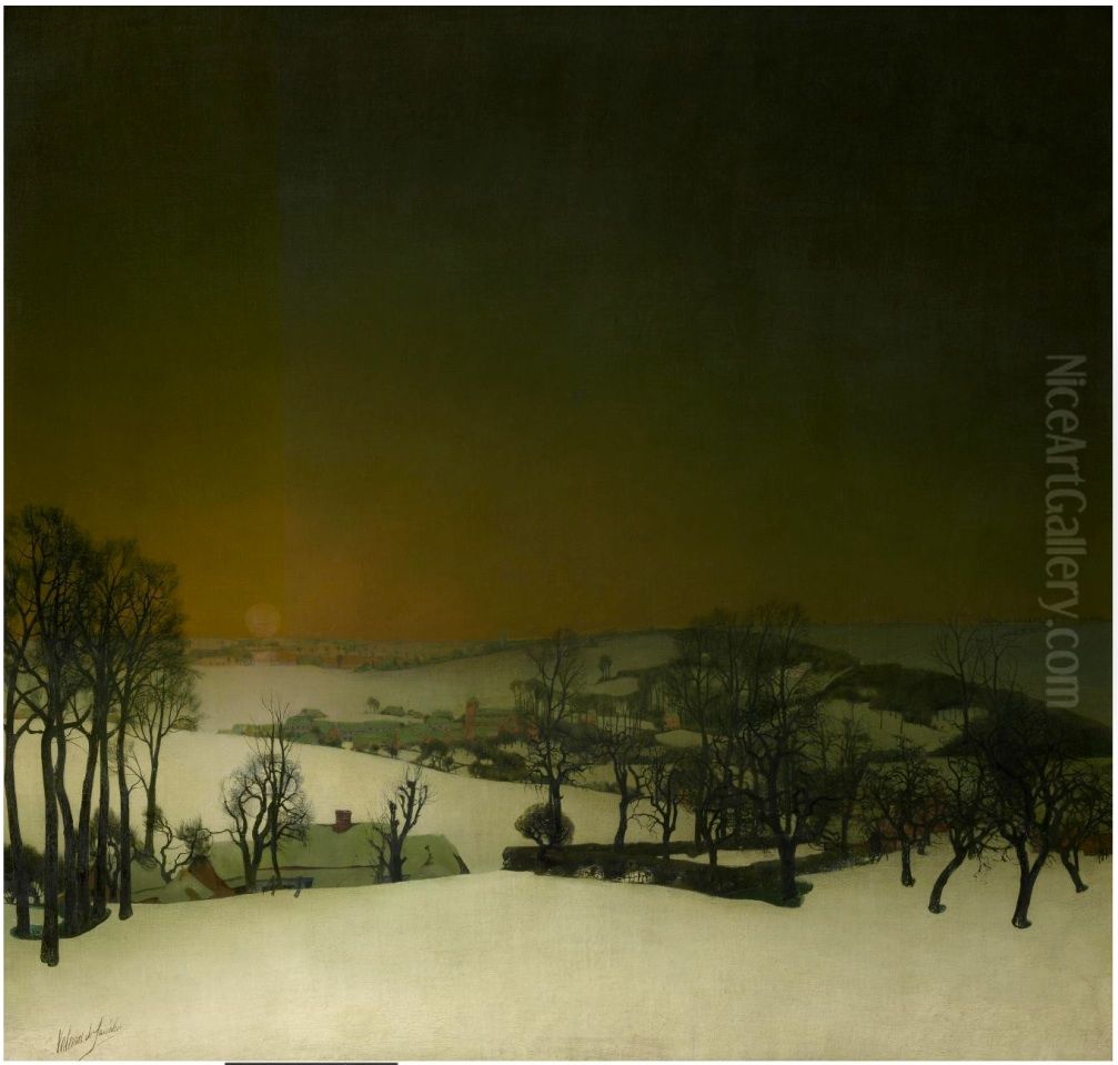 Sneeuw in Vlaanderen Oil Painting by Valerius De Saedeleer Sneeuw in Vlaanderen Oil Painting by Valerius De Saedeleer