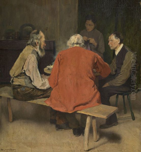 The Meal Oil Painting by Charles Mertens