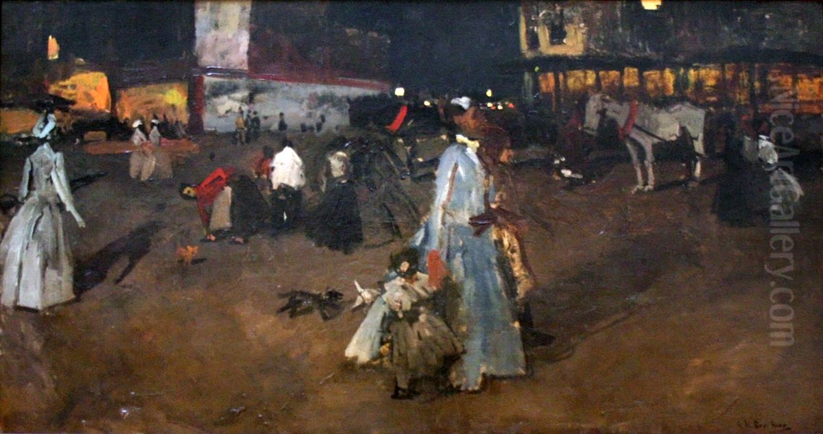 An Evening on the Dam in Amsterdam Oil Painting by George Hendrik Breitner