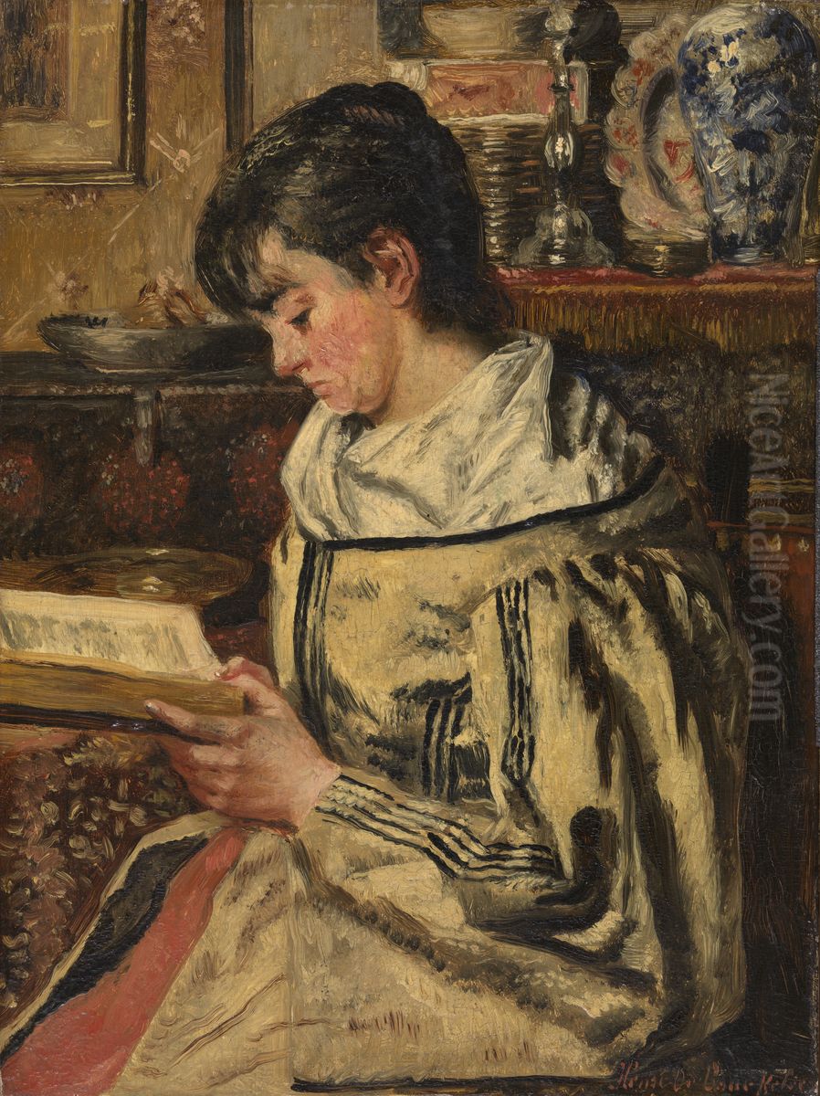 Lezende vrouw Oil Painting by Henri de Braekeleer