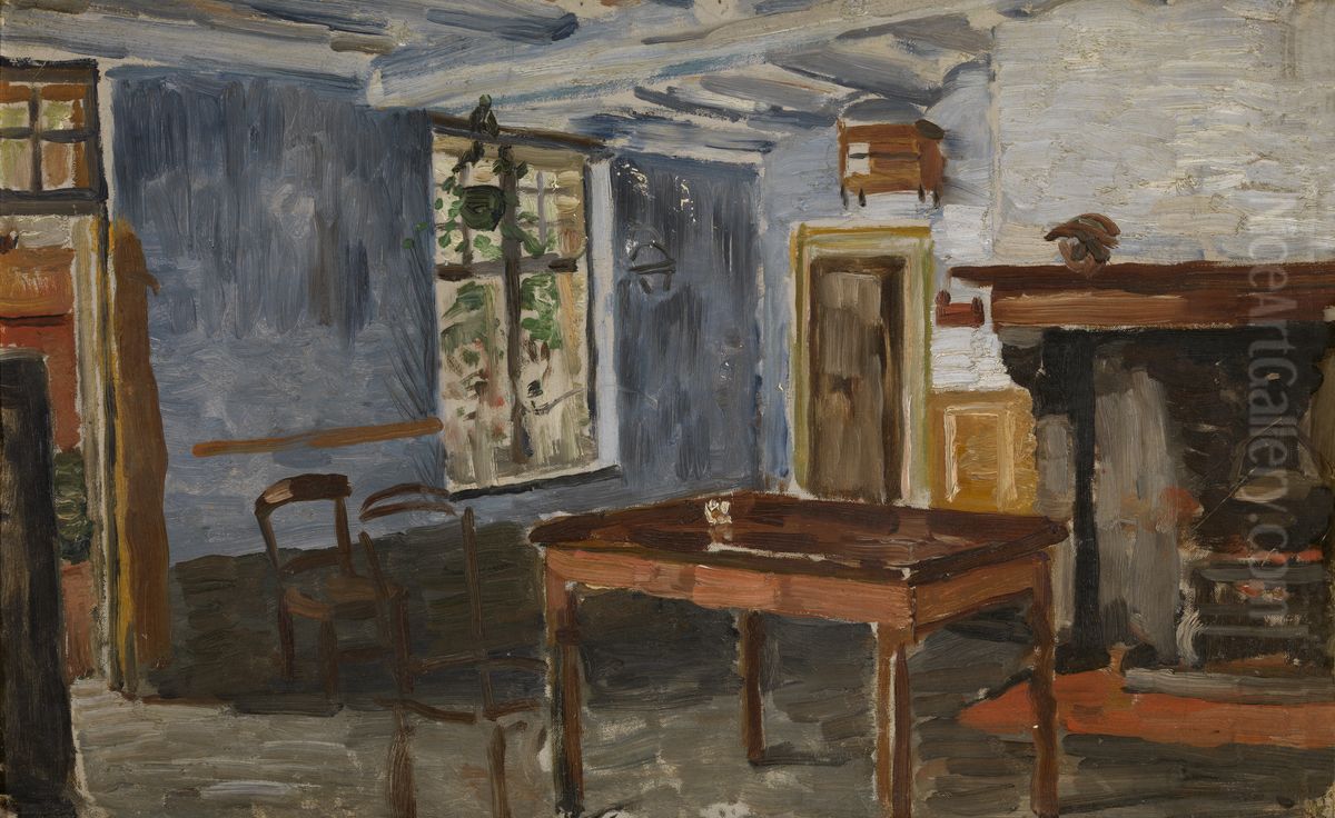 De blauwe herberg Oil Painting by Constantin Meunier