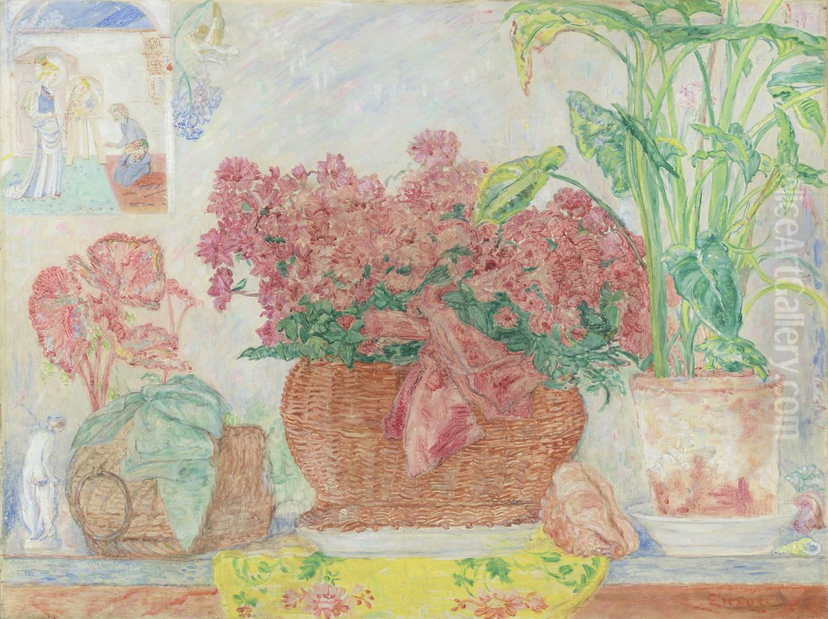 Azalea's Oil Painting by James Ensor