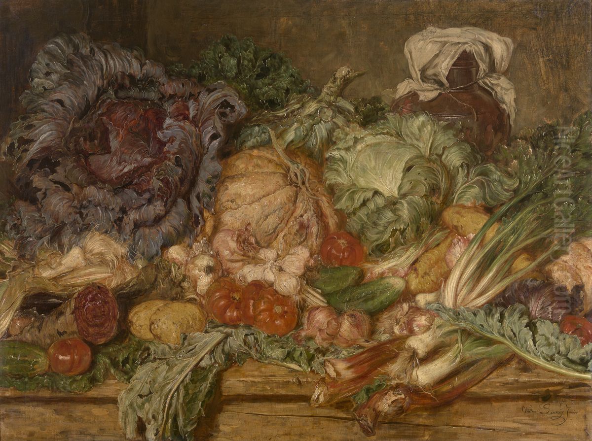 Vegetables Oil Painting by Willem Linnig Junior Vegetables Oil Painting by Willem Linnig Junior