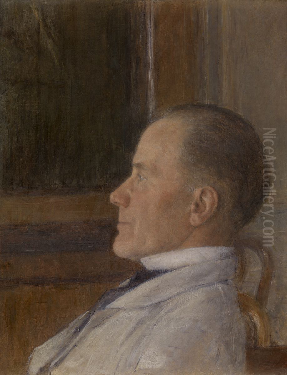 Edmond Khnopff, vader van de kunstenaar Oil Painting by Fernand Khnopff