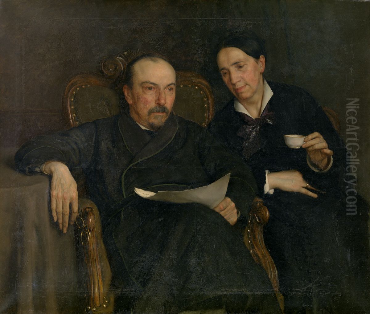 The Poet Jan Van Beers and his Wife, The Artist's Parents Oil Painting by Jan van Beers