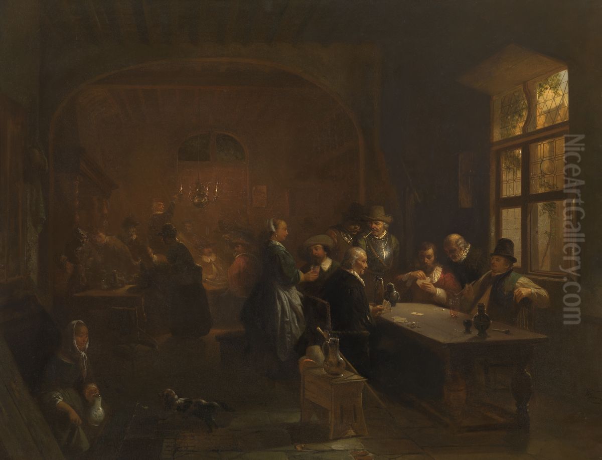 The Inn Oil Painting by Willem Linnig the Elder The Inn Oil Painting by Willem Linnig the Elder