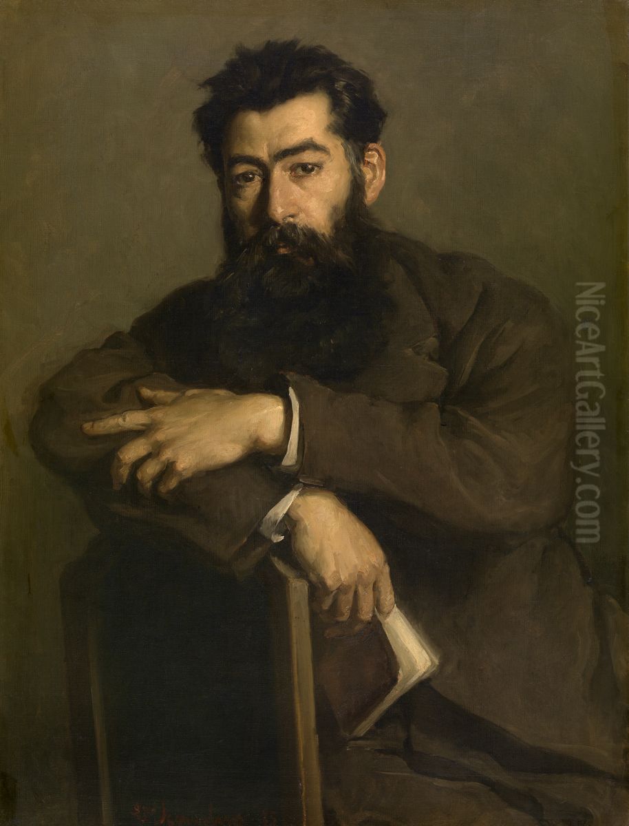 Portret van een man Oil Painting by Edouard Agneessens