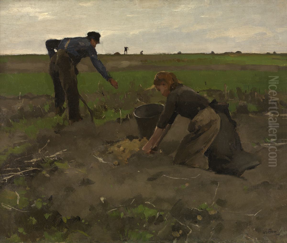 Aardappelrooiers Oil Painting by Willem Witsen