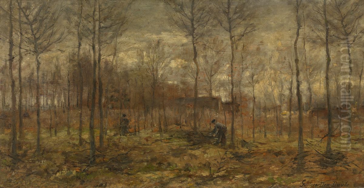 Woodland Oil Painting by Gustave Den Duyts