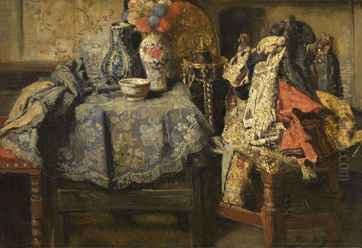 Still Life Requisites Oil Painting by Henri de Braekeleer