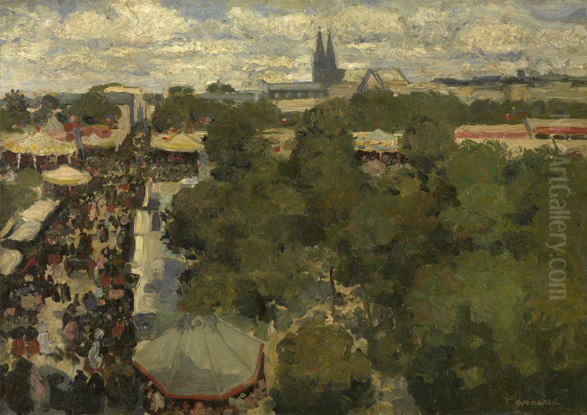 Sunday Fair at Les Invalides Oil Painting by Henri Evenepoel