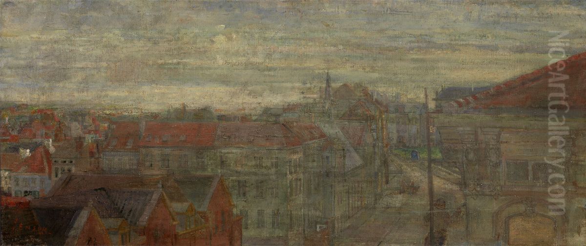Zicht op Phnosie. Lumineuze golven en vibraties Oil Painting by James Ensor