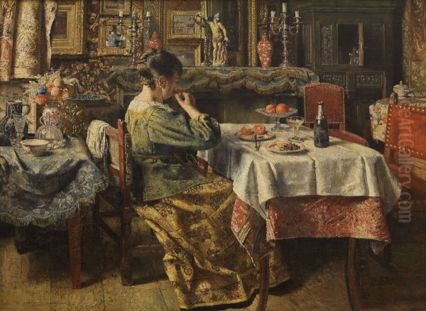 The Dessert Oil Painting by Henri de Braekeleer
