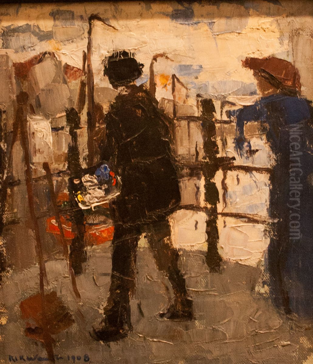 De_schilder_op_de_Hoogbrug_in_Mechelen Oil Painting by Rik Wouters