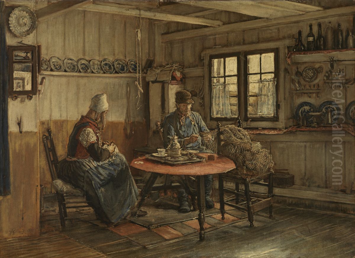 Interieur in Marken Oil Painting by Xavier Mellery