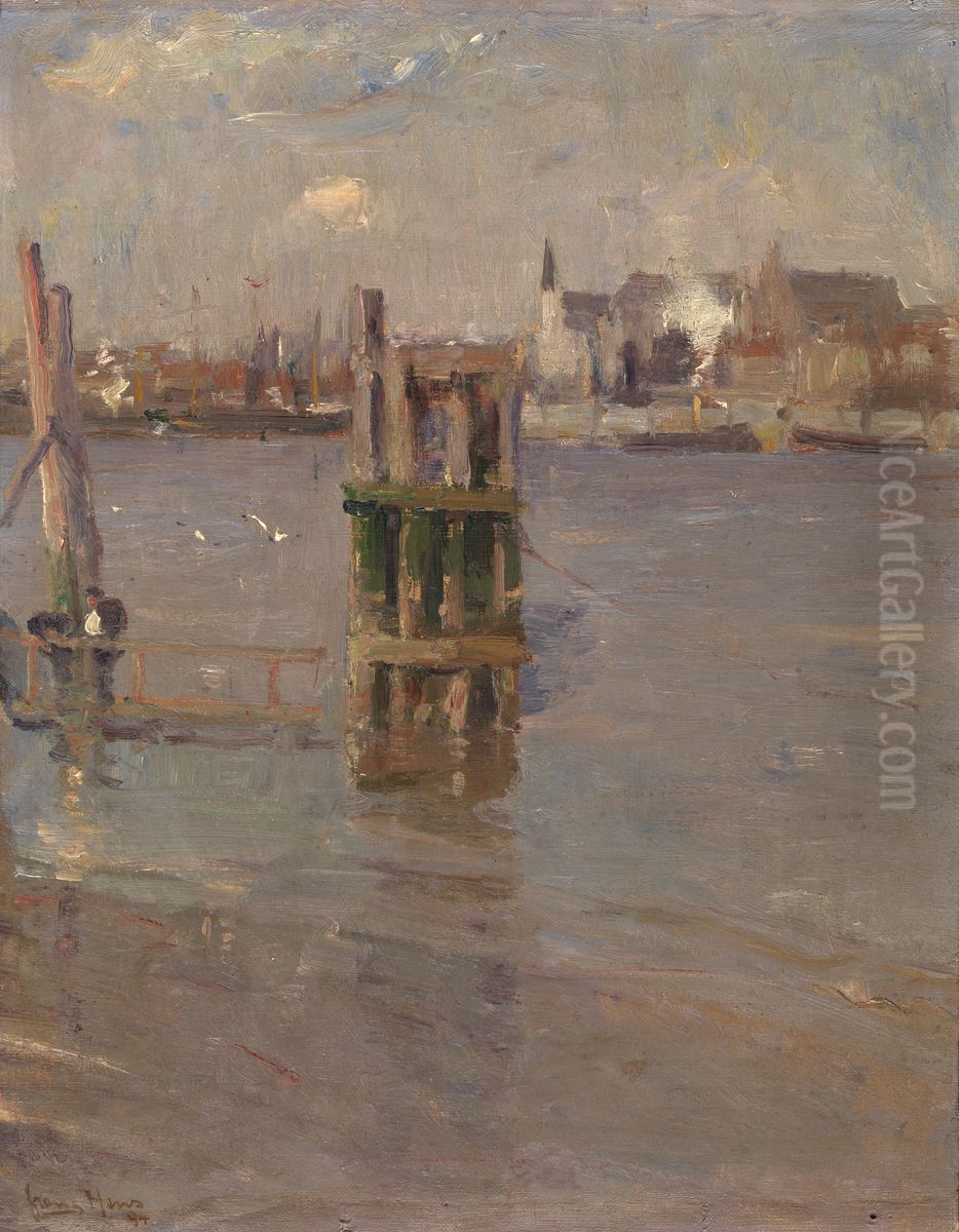 A View on the Scheldt Oil Painting by Frans Hens