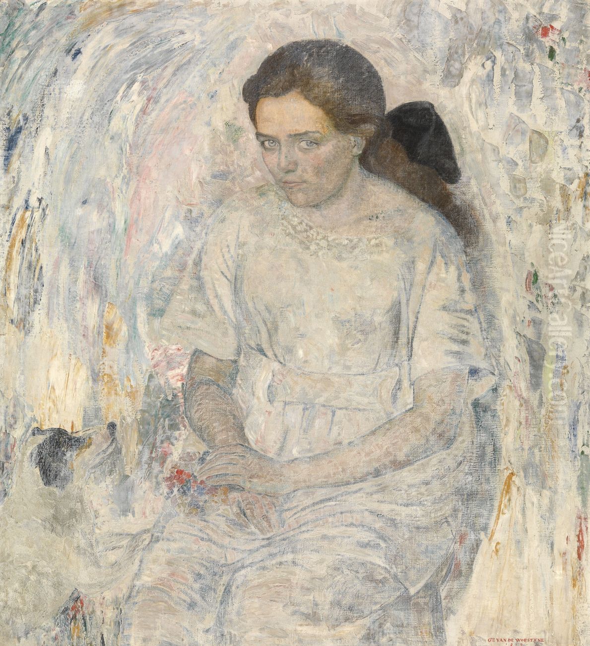 Adrienne Oil Painting by Gustave Van De Woestijne