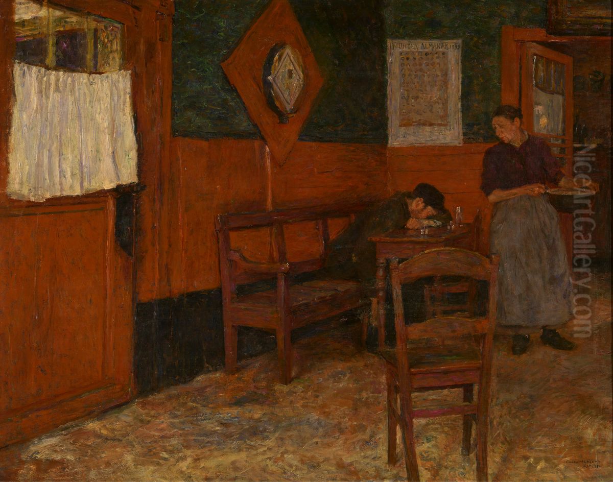 The Red Inn Oil Painting by Charles Mertens