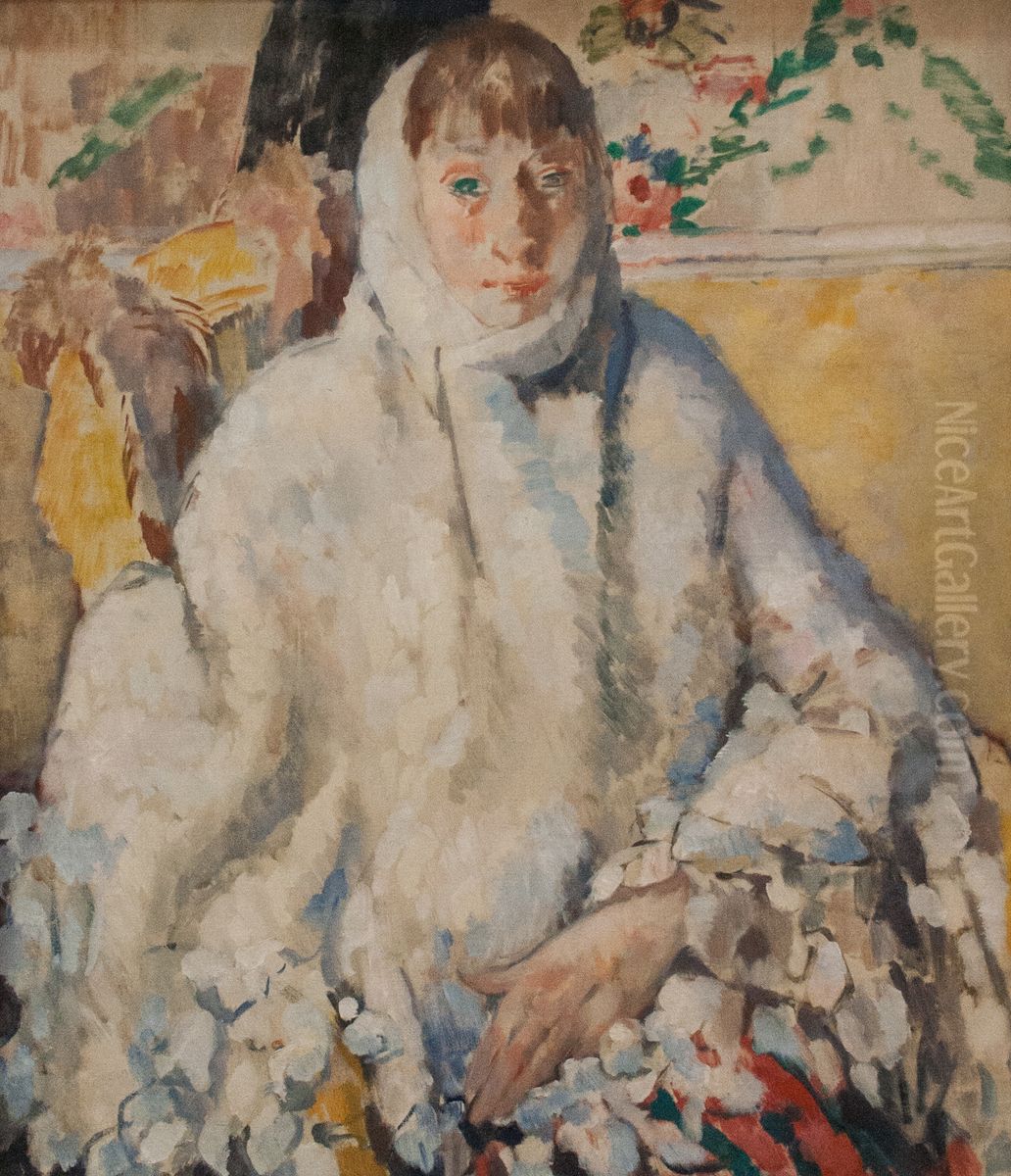 A beteg feher sallal Oil Painting by Rik Wouters