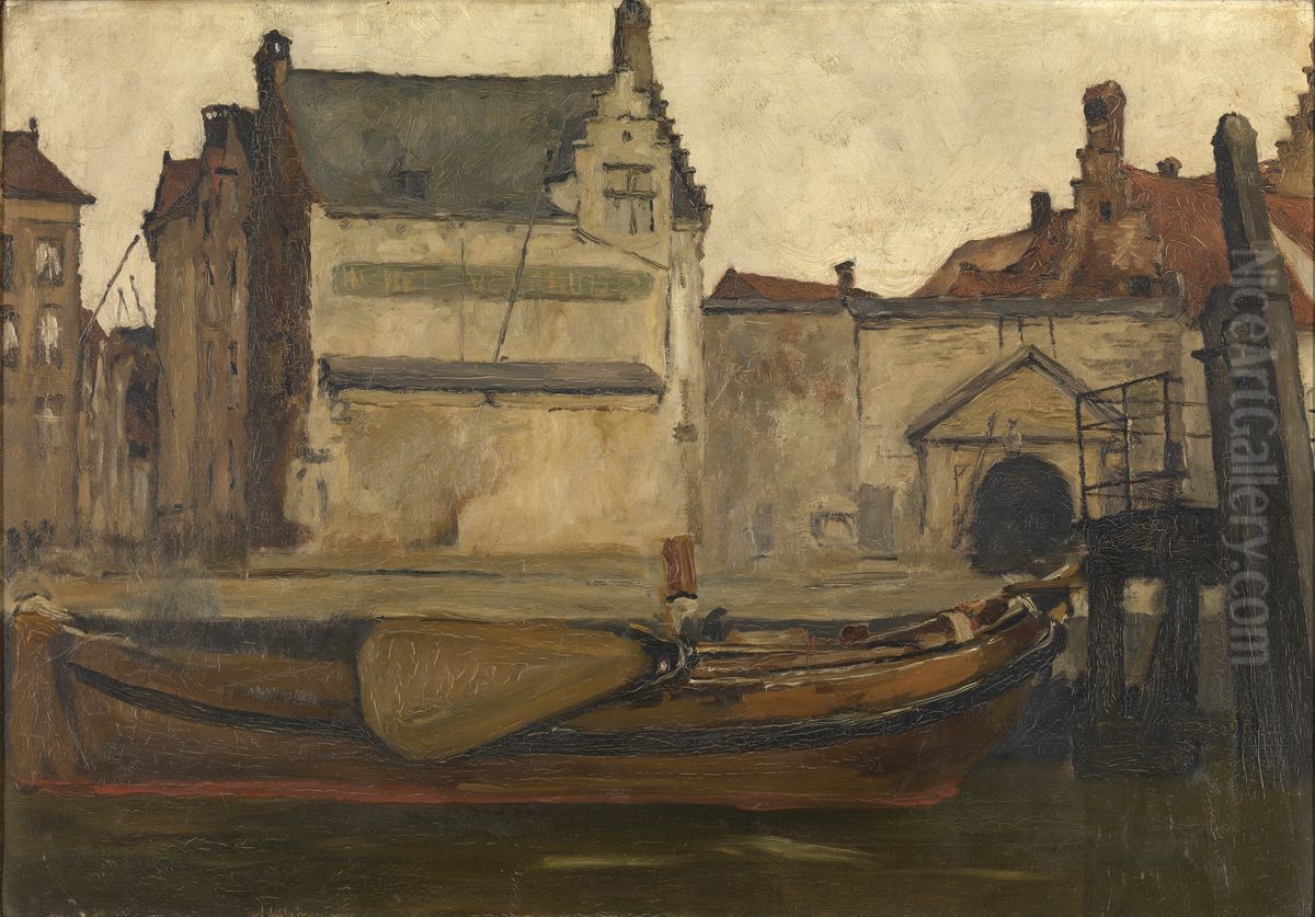 The Ferry House Oil Painting by Piet Verhaert